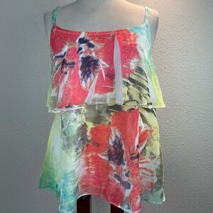 EUC AB Studio Womens Floral Tank Top Size XL